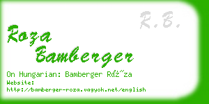 roza bamberger business card